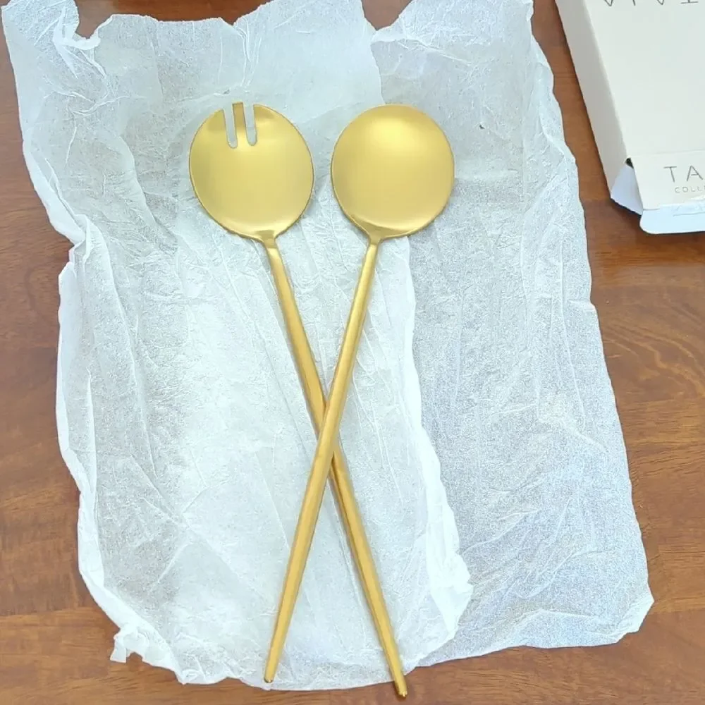 New Taja Collection Salad Servers - Gold